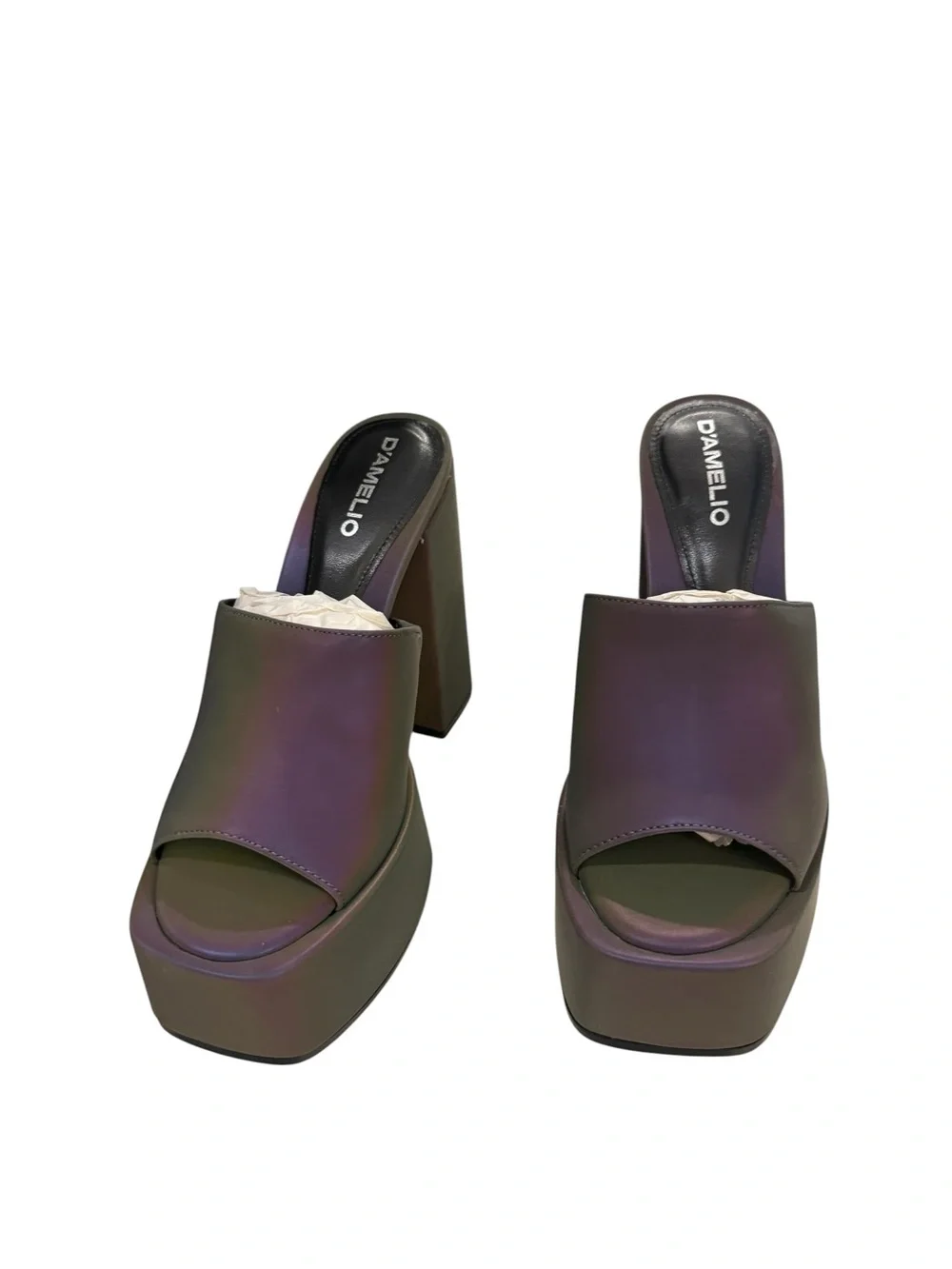 Ravina Multi Reflective Platform Sandals by D’Amelio Lulus Iridescent Purple NEW